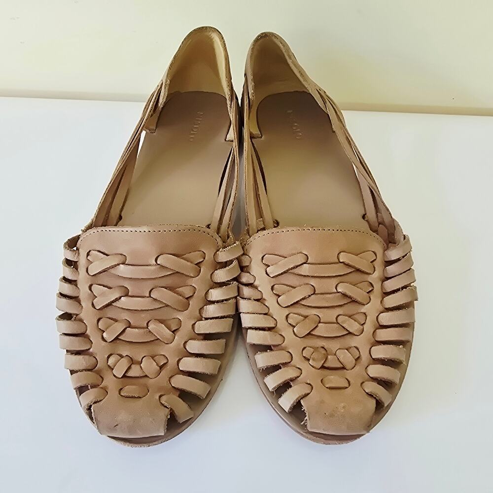 Nisolo Huarache Almond Tan Woven Leather Sandals Women's Size 9 - Picture 5 of 11